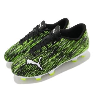 【PUMA】足球鞋 Ultra 4.2 FG/AG Jr 童鞋 人工草地 天然草地 運動 小朋友 黑 黃綠(10636404)