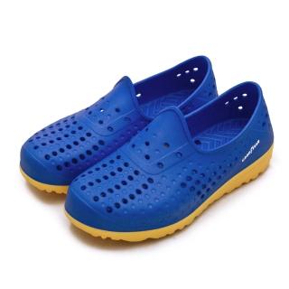 【GOODYEAR 固特異】男 排水透氣輕便水陸多功能休閒洞洞鞋(藍橘 03676)