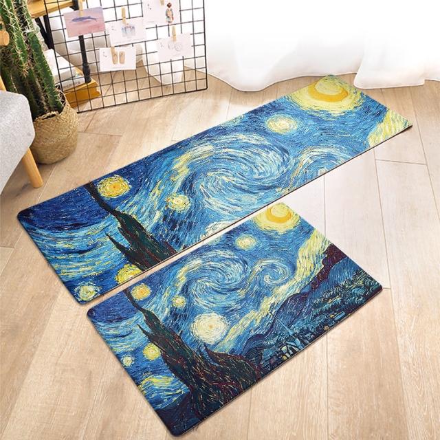 【半島良品】買長送短-防油防水減壓皮革廚房地墊120x45+75x45cm(多款選 台灣印刷 輕回彈 減壓好清潔)