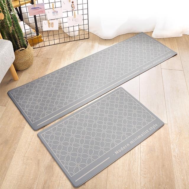 【半島良品】買長送短-防油防水減壓皮革廚房地墊120x45+75x45cm(多款選 台灣印刷 輕回彈 減壓好清潔)