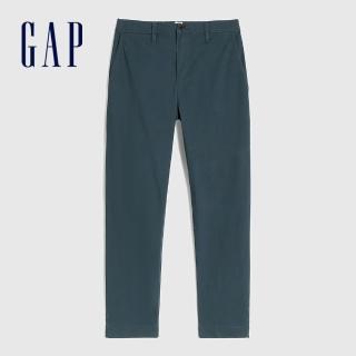 【GAP】男裝 輕透氣系列 商務透氣休閒九分褲(911065-灰藍色)