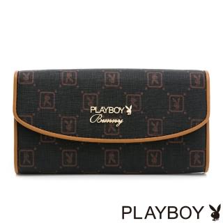 【PLAYBOY】翻蓋長夾 焦糖可可系列(咖啡色)