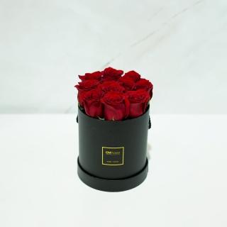 【CNFlower 西恩】經典浪漫-紅 黑色金邊筒狀 鮮花禮盒 小(送禮/買花/花禮/鮮花)