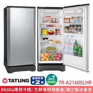 【TATUNG 大同】158L繽紛鮮獨享單門冰箱-絲絨銀(TR-A2160SLHR)