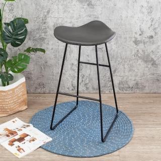 【BODEN】迪凱工業風黑色皮革吧台椅/吧檯椅/高腳椅(高)