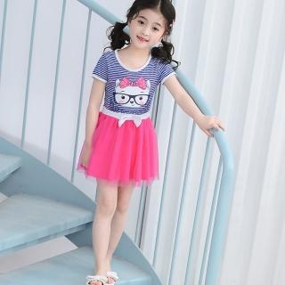 【泳衣果】兒童泳衣S-L俏咪粉裙可愛連身裙泳裝(大童)