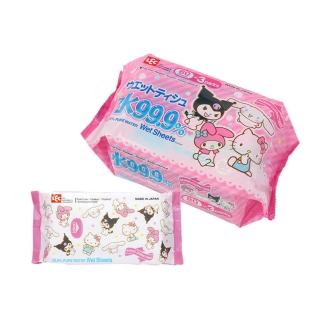 【LEC】LEC 三麗鷗 99.9%純水濕紙巾 80枚x3包(日本製純水濕巾)