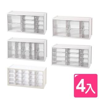 【SHUTER 樹德】小幫手分類收納盒-4入(MIT台灣製 A95系列 文具/髮式/飾品/小物分類盒 置物盒)