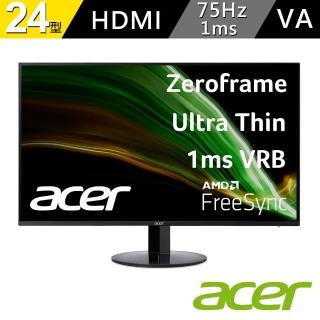 【Acer 宏碁】SB241Y 24型IPS廣視角螢幕(16:9/freesync /75 Hz)