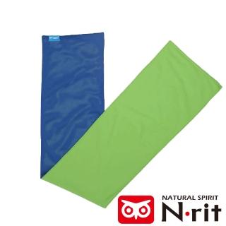 【N • rit】ICEMATE雙面涼感輕量運動吸水巾20X80CM(NSC325藍綠/戶外健行/健身/單車/抗菌快乾/路跑)