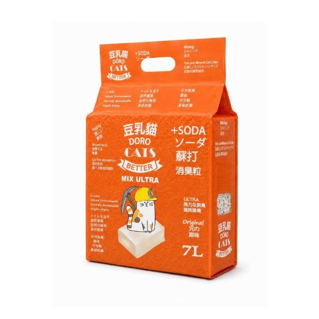 【DORO CATS 豆乳貓】混合豆腐礦物貓砂7L-6入(豆腐砂、貓砂、礦砂、環保貓砂)
