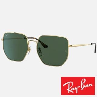 【RayBan 雷朋】時尚流行多邊型太陽眼鏡(黑金#3764-001/59)