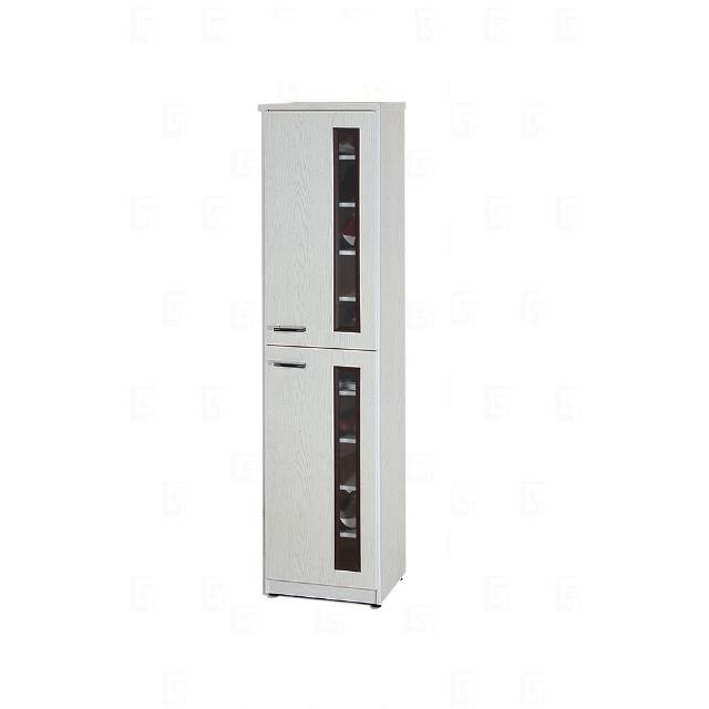 【艾蜜莉的家】1.4尺塑鋼壓克力雙門鞋櫃(緩衝油壓門片)