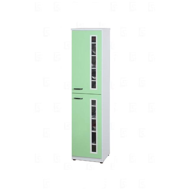 【艾蜜莉的家】1.4尺塑鋼壓克力雙門鞋櫃(緩衝油壓門片)