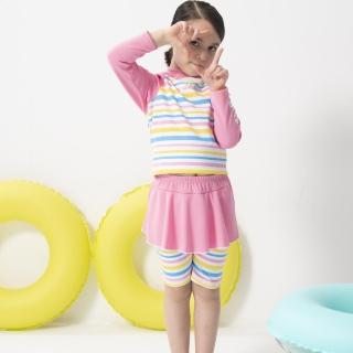 【SARBIS】女童兩截式長袖防曬泳裝 泡湯專用附泳帽(B822005)