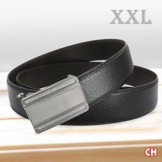 【CH-BELT 銓丞皮帶】特加大尺碼XXL休閒自動扣男皮帶腰帶(黑XXL)