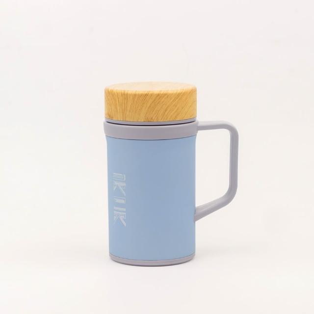 【IKUK 艾可】真陶瓷內膽保溫杯-瓷芯上蓋手把保溫杯500ml(辦公杯/咖啡保溫杯/保溫瓶/母親節禮物)