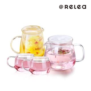 【RELEA 物生物】耐熱玻璃品茗泡茶杯壺(任選兩入組)