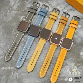 【娜娜錶帶】送模x2 中錶扣 直身 Apple Watch 7代 6代 七代 SE 45mm 41mm 44mm 40mm 真皮錶帶 牛皮錶帶