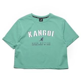 【KANGOL】上衣 短T 淺綠 大LOGO 短版 棉 休閒 女(6122100671)