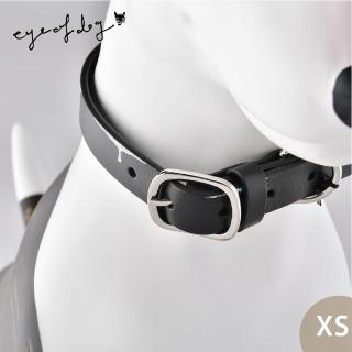【eye of dog】手繪皮革項圈 寵物項圈 狗項圈 銀色鑲邊 XS