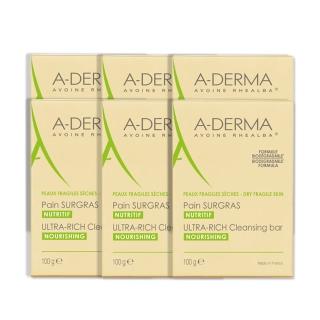 【A-DERMA 艾芙美】燕麥潔膚皂 100g-6入組-非皂性/特潤任選