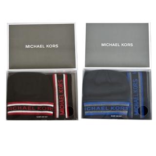 【Michael Kors】條紋造型毛帽/圍巾禮盒(2色選)