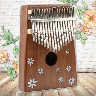 【美佳音樂】Kalimba 卡林巴琴/拇指琴-超值全配．17音相思木單板-花飄鑲貝(贈旅行包)