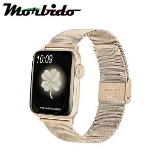 【Morbido蒙彼多】Apple Watch 44mm不鏽鋼編織卡扣式錶帶