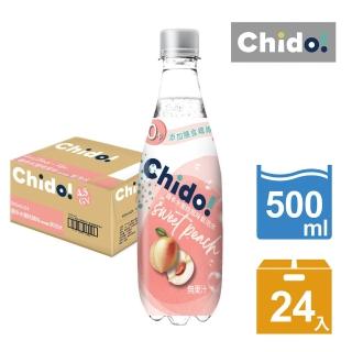 【Chido趣多】水蜜桃風味+膳食纖維4.5GV氣泡水500mlx24入/箱