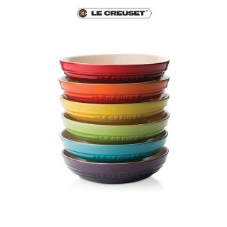 【Le Creuset】瓷器深圓盤組20cm-6入(彩虹)