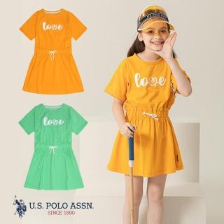 【U.S. POLO ASSN.】女童休閒連身裙-兩色(100%純棉)