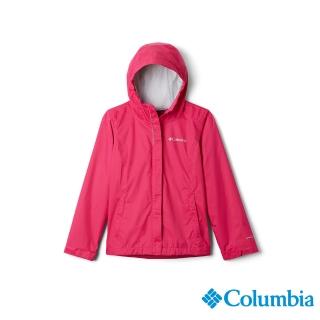 【Columbia 哥倫比亞】童款- Omni-Tech防水外套-桃紅(URG21220FC / 防水.舒適.戶外)