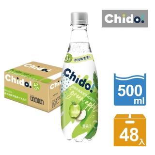 【Chido趣多】4.5GV海鹽青蘋果風味+維生素C氣泡水500mlx24入/箱x2(共48入)