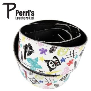 【PERRIS】嚴選骷髏兔皮革吉他背帶-L款白色/原廠公司貨/庫存品超低價出清(L款白色骷髏兔)