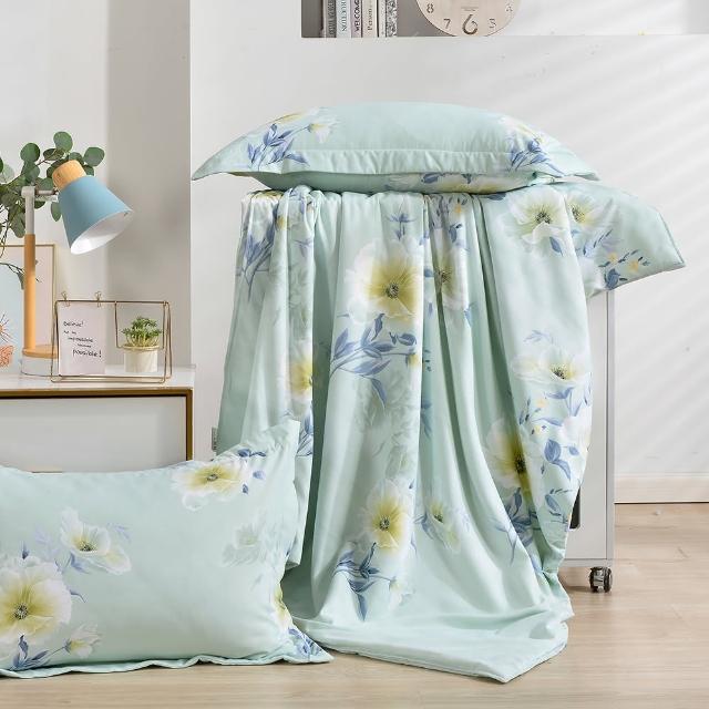 【FOCA】買一送一 石墨烯x天絲涼被150X180cm(加贈同款枕套2入/吸濕排汗/鋪棉涼被)