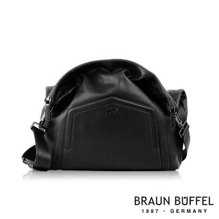 【BRAUN BUFFEL 德國小金牛】台灣總代理 奧菲莉亞-A 斜背包-黑色(BF675-52-BK)