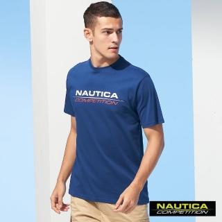 【NAUTICA】COMPETITION男裝經典素面LOGO短袖T恤(藍)