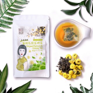 【梁山水泊】台灣菊韻烏龍茗妍茶包2.4gx10入(苗栗銅鑼杭菊/高山烏龍)