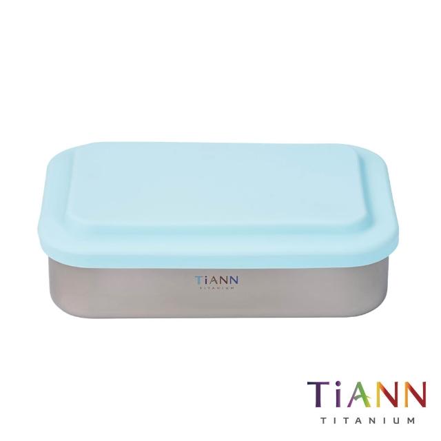 【TiANN 鈦安】1.2L 純鈦多功能 日式便當盒/保鮮盒/料理盒(含矽膠蓋多色可選)