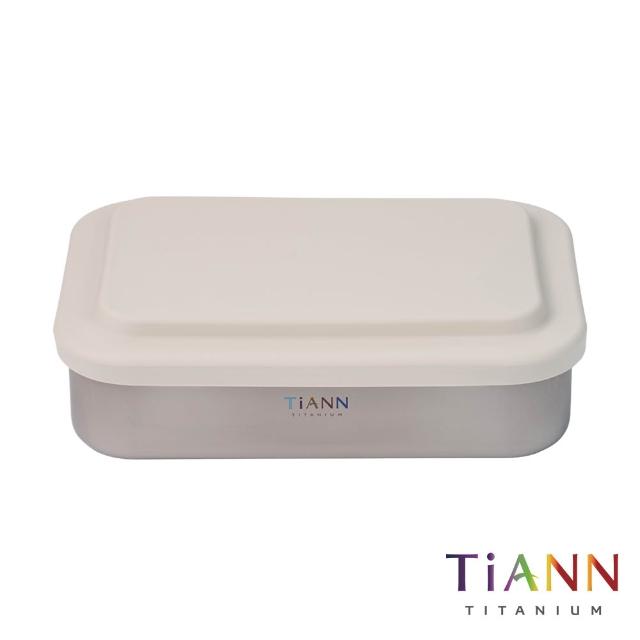 【TiANN 鈦安】1.2L 純鈦多功能 日式便當盒/保鮮盒/料理盒(含矽膠蓋多色可選)