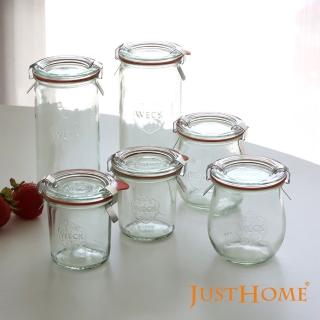 【Just Home】Just Home 德國Weck玻璃罐附蓋6件組:經典迷你附密封配件(玻璃罐、密封罐)