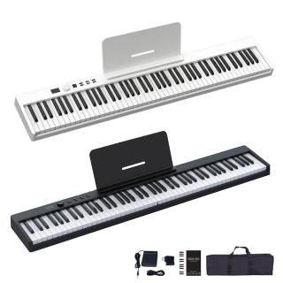 【JYCMusic】最新款PJ-88C折疊式數位鋼琴 黑白任選/可充電/支援藍芽/附贈5大好禮(PJ88C折疊式數位鋼琴)