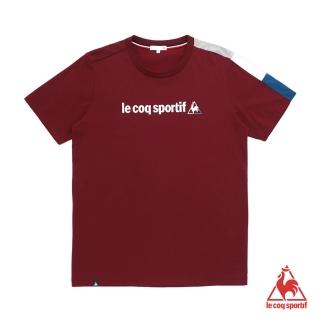 【LE COQ SPORTIF 公雞】短袖T恤 中性-暗紅-LON2380279