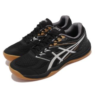 【asics 亞瑟士】排球鞋 Upcourt 4 GS 女鞋 童鞋 亞瑟士 運動 膠底 室內場地 中大童 黑 銀(1074A027001)