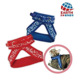 【EARTH PET 日本寵物星球】日本愛情貓專利平衡帶胸背-復古唐草系列(外出或在家穿戴方便貓胸背/寵物帶)