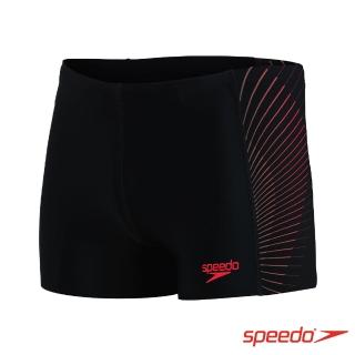 【SPEEDO】男 運動四角泳褲 Tech Panel(黑/紅)