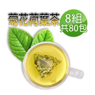 【蔘大王】台灣菊花荷葉降降茶包6gx10包x8袋(3D立體茶包;無咖啡因無茶鹼)
