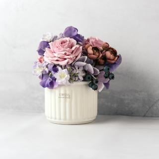 【花意空間】蝶紫小花園仿真盆花(永生花 人造花 假花)