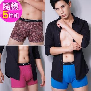 【遊遍天下】超值五件組台灣製吸濕排汗男內褲平口褲(隨機色 M-2L)